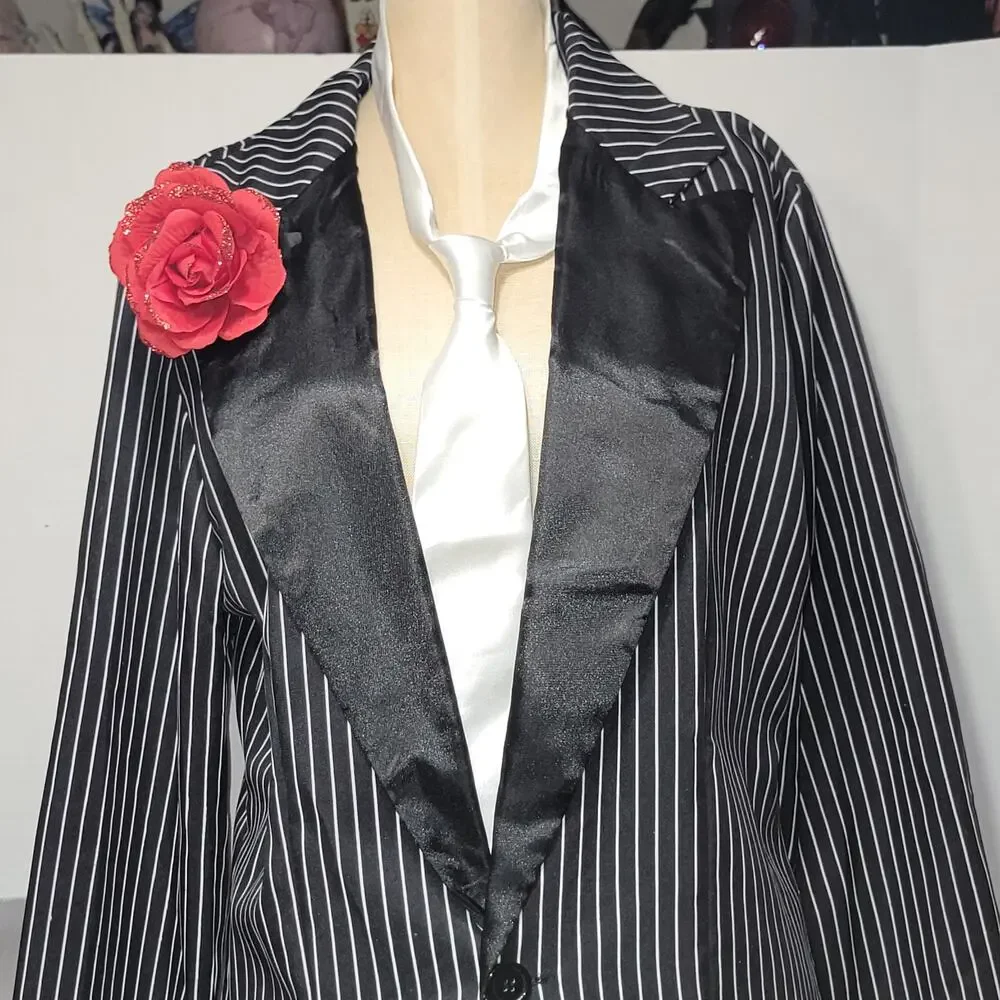 Roaring 20's Gangster Zoot Suit Jacket (OSFM) + Tie & Rose Clip